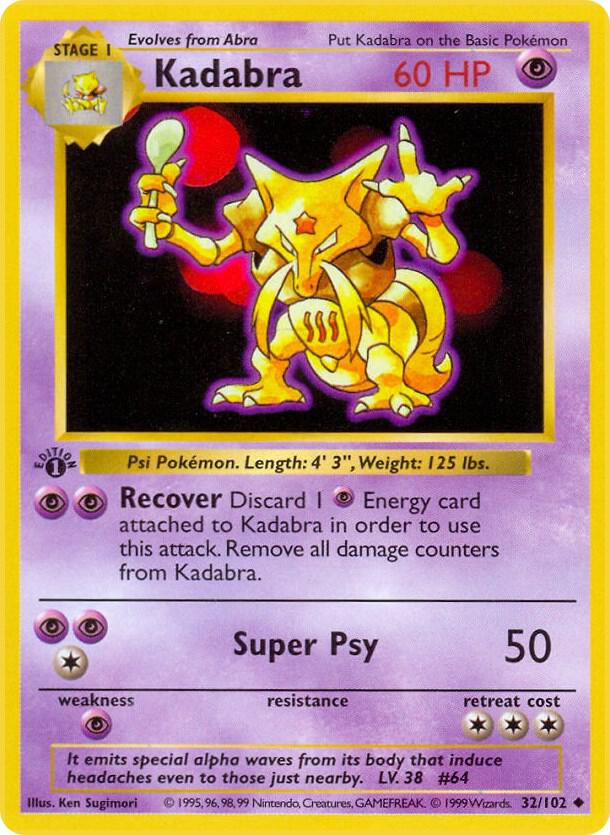 32-1ED Kadabra – Base Set