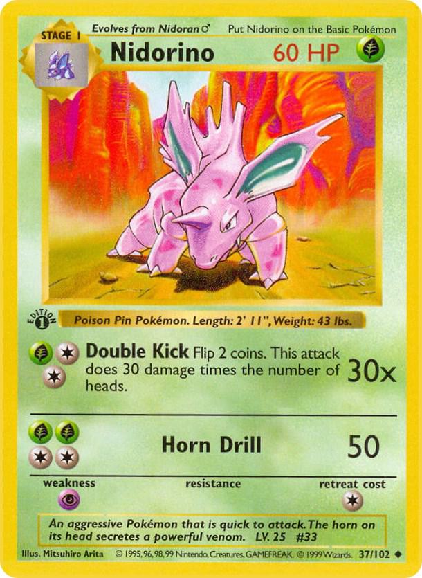37-1ED Nidorino – Base Set