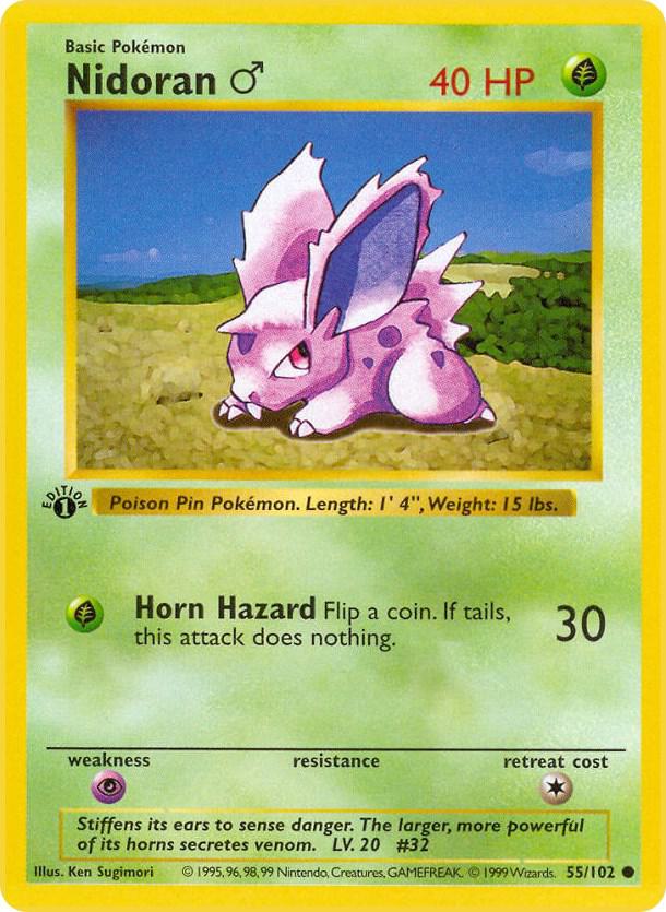 55-1ED Nidoran♂ – Base Set