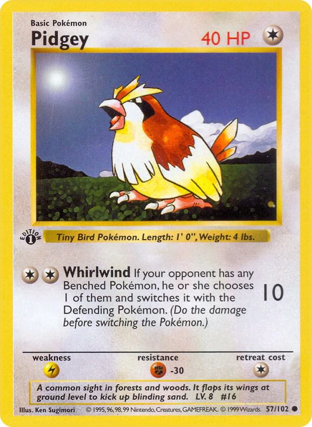 57-1ED Pidgey – Base Set