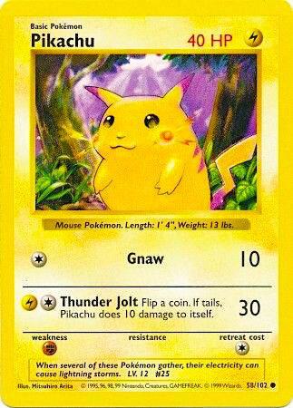 58-normal-shadowlessredcheek Pikachu (Shadowless red cheek) – Base Set