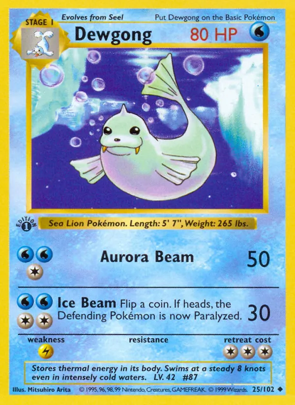 25 Dewgong – Base Set