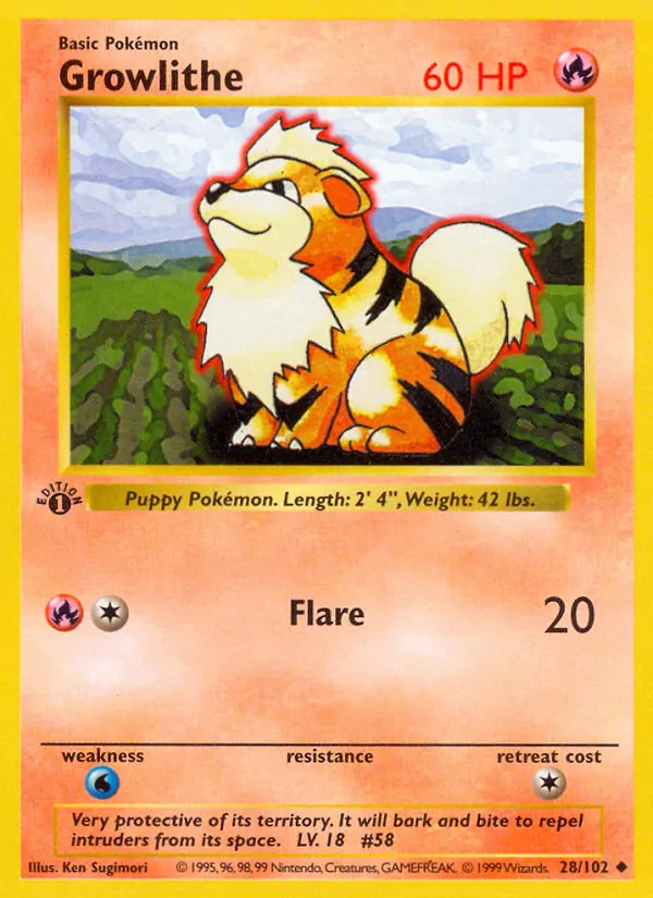 28 Growlithe – Base Set
