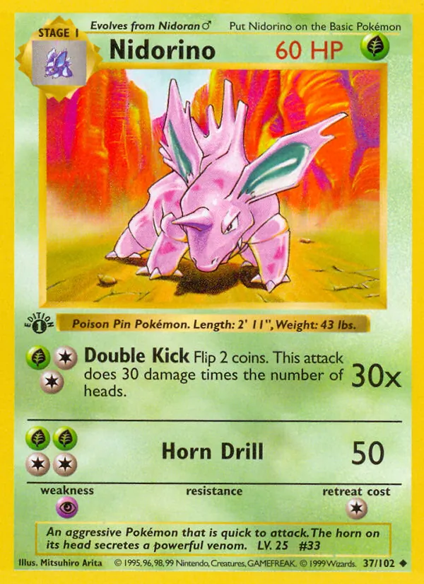 37 Nidorino – Base Set
