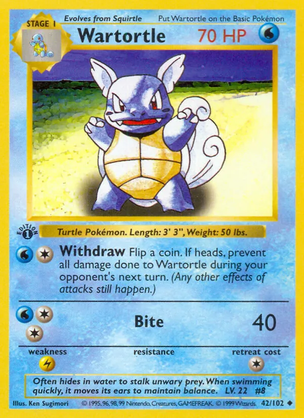 42 Wartortle – Base Set