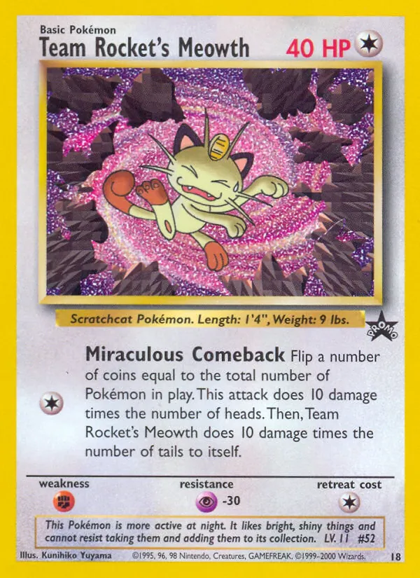 18 Team Rocket's Meowth – Wizards Black Star Promos