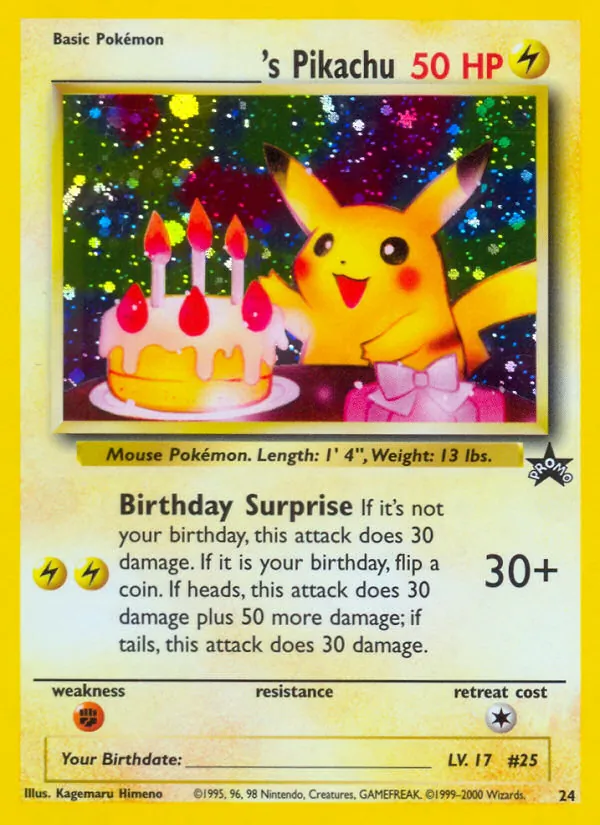 24 ___________'s Pikachu – Wizards Black Star Promos