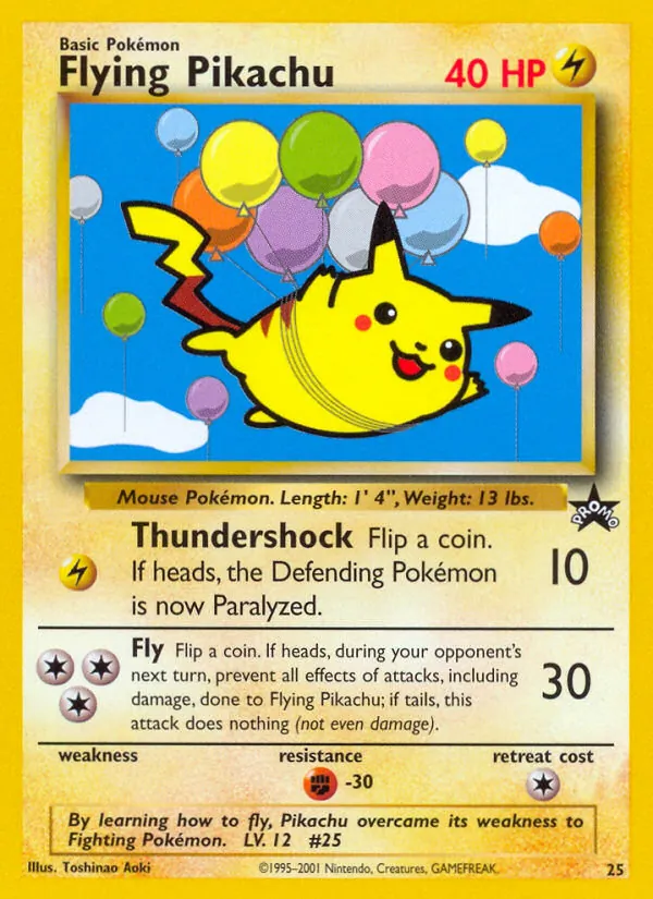 25 Flying Pikachu – Wizards Black Star Promos