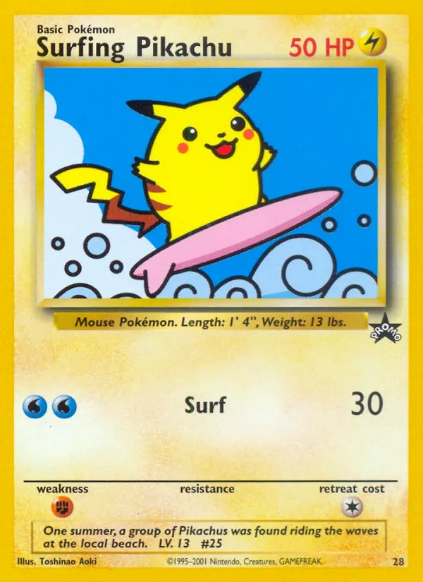 28 Surfing Pikachu – Wizards Black Star Promos