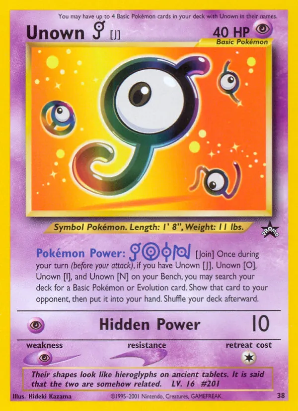 38 Unown [J] – Wizards Black Star Promos