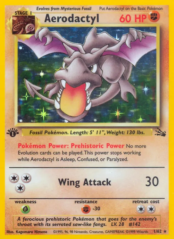 1-holo-starlight-prerelease Aerodactyl (Starlight Holo, Prerelease stamp) – Fossil