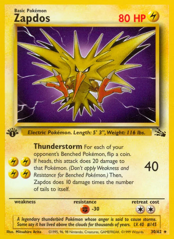 30-normal-galaxy Zapdos (Galaxy Holo) – Fossil
