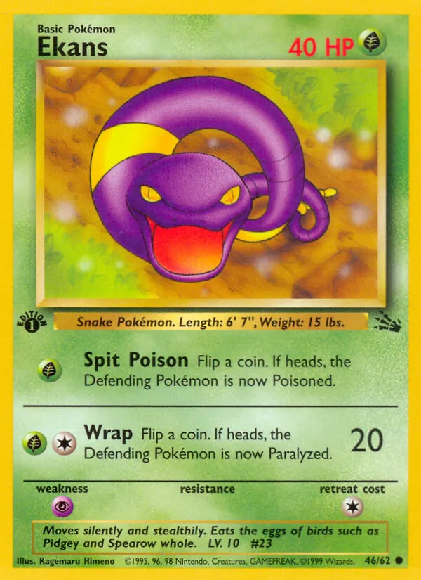 46-normal-galaxy-1stedition Ekans (Galaxy Holo, 1st Edition) – Fossil