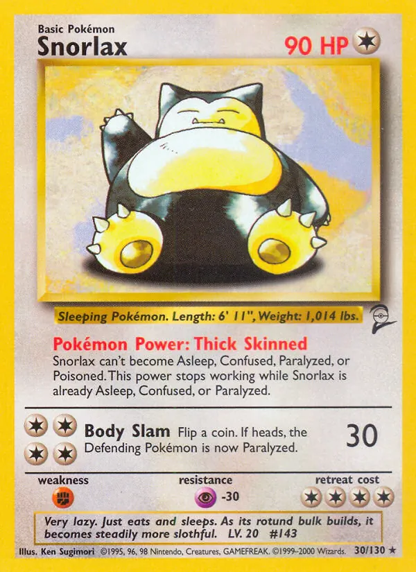 30 Snorlax – Base Set 2