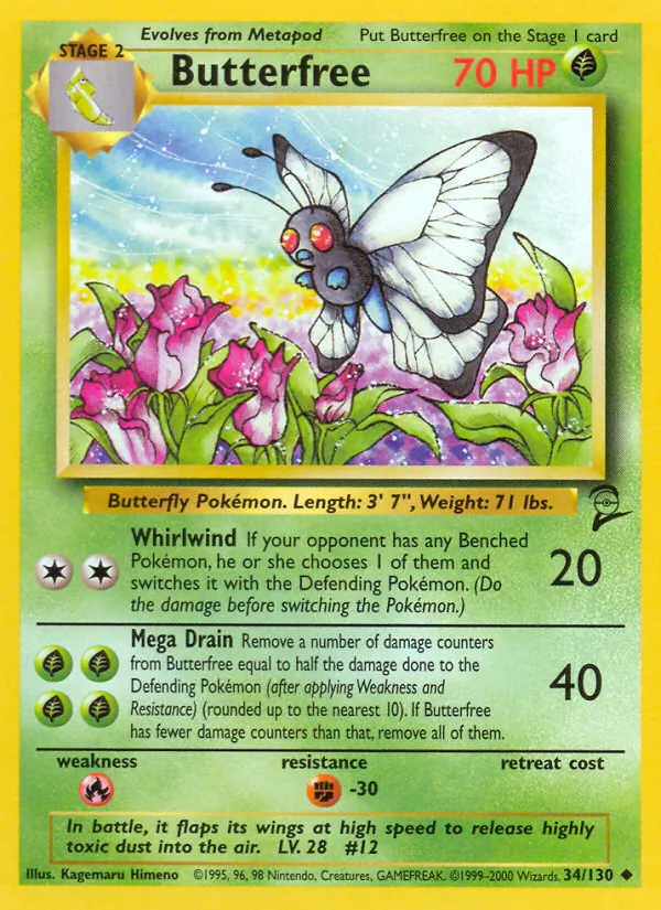 34 Butterfree – Base Set 2