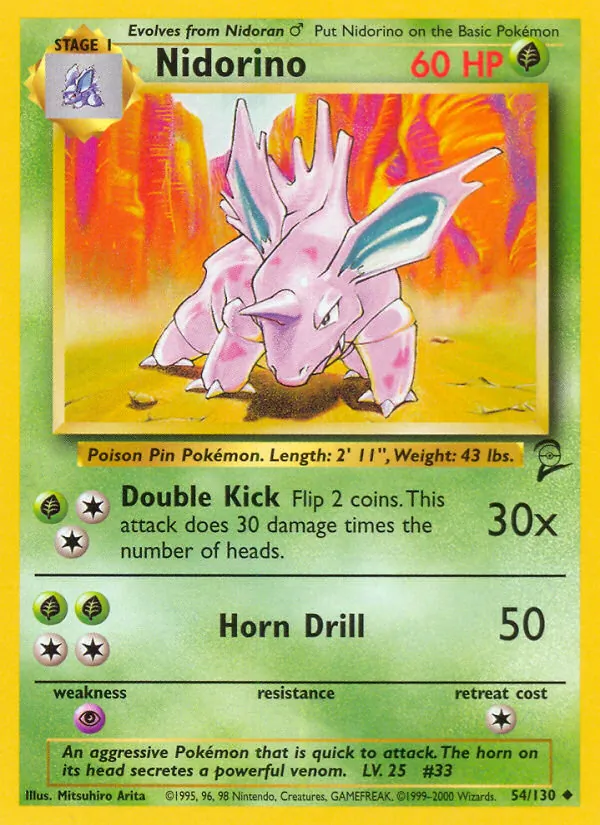 54 Nidorino – Base Set 2