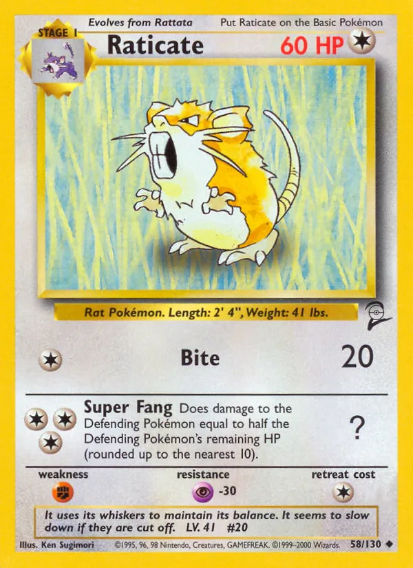 58 Raticate – Base Set 2