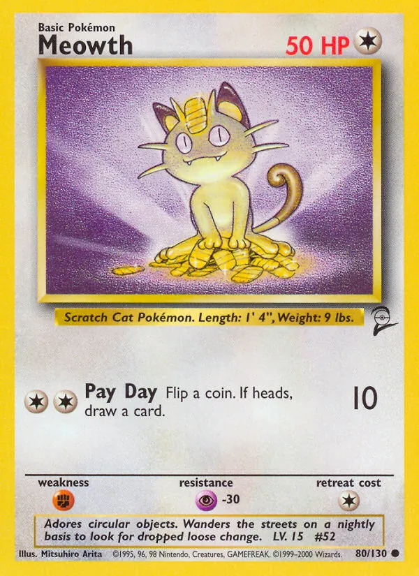 80 Meowth – Base Set 2