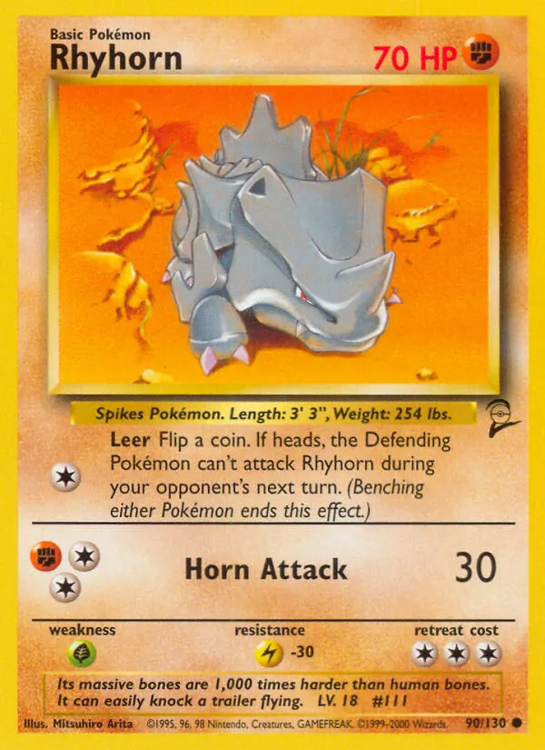 90 Rhyhorn – Base Set 2