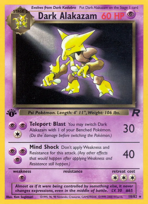 18-1ED Dark Alakazam – Team Rocket