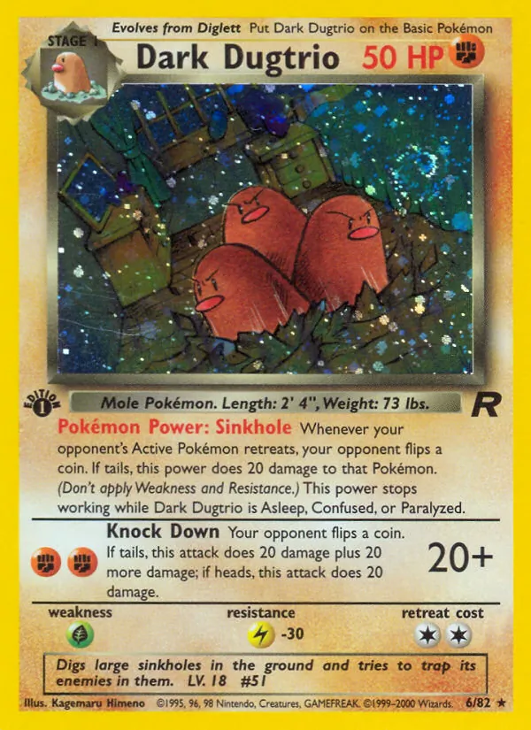 6-1ED Dark Dugtrio – Team Rocket