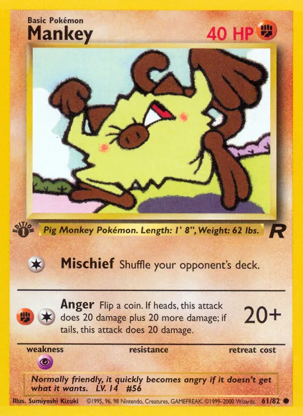 61-1ED Mankey – Team Rocket