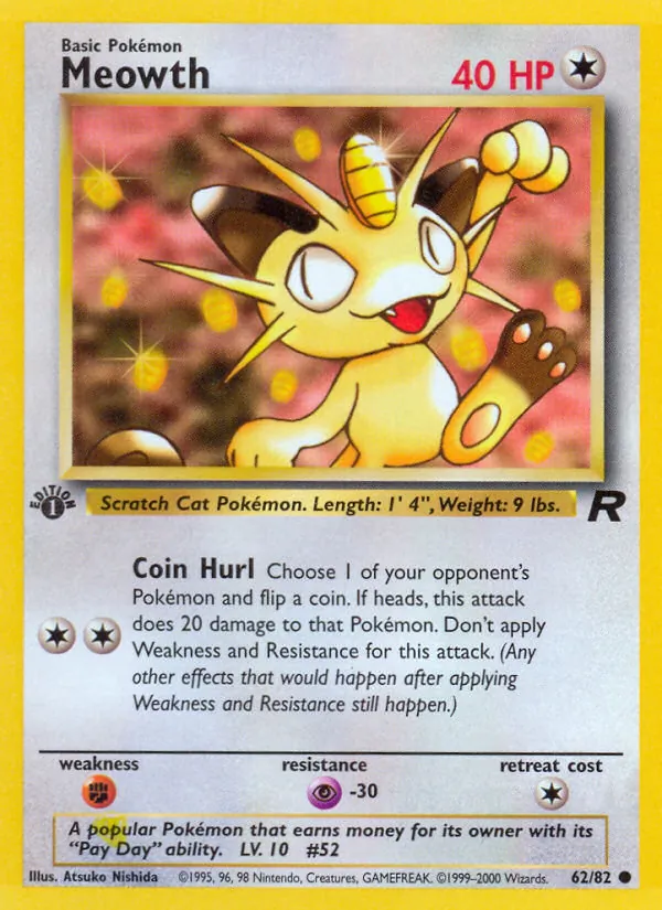 62-1ED Meowth – Team Rocket