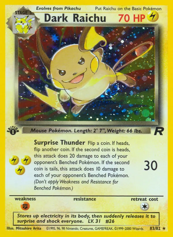 83-1ED Dark Raichu – Team Rocket