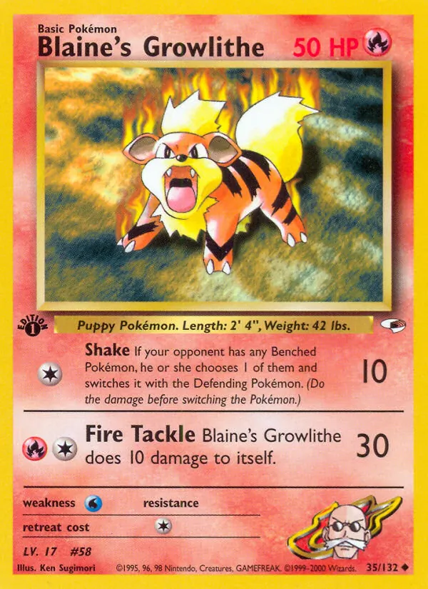 35-1ED Blaine's Growlithe – Gym Heroes