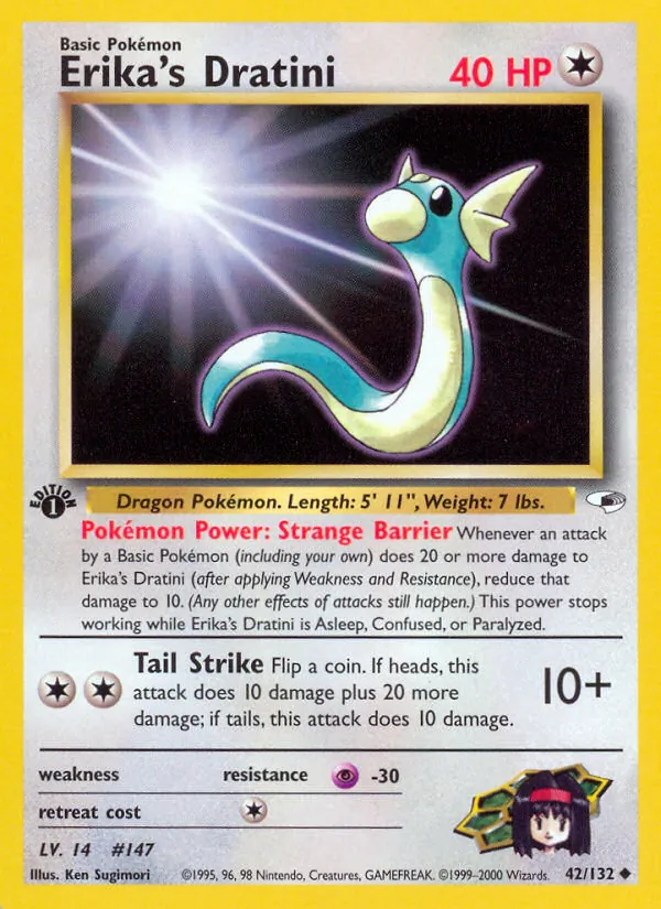 42-1ED Erika's Dratini – Gym Heroes