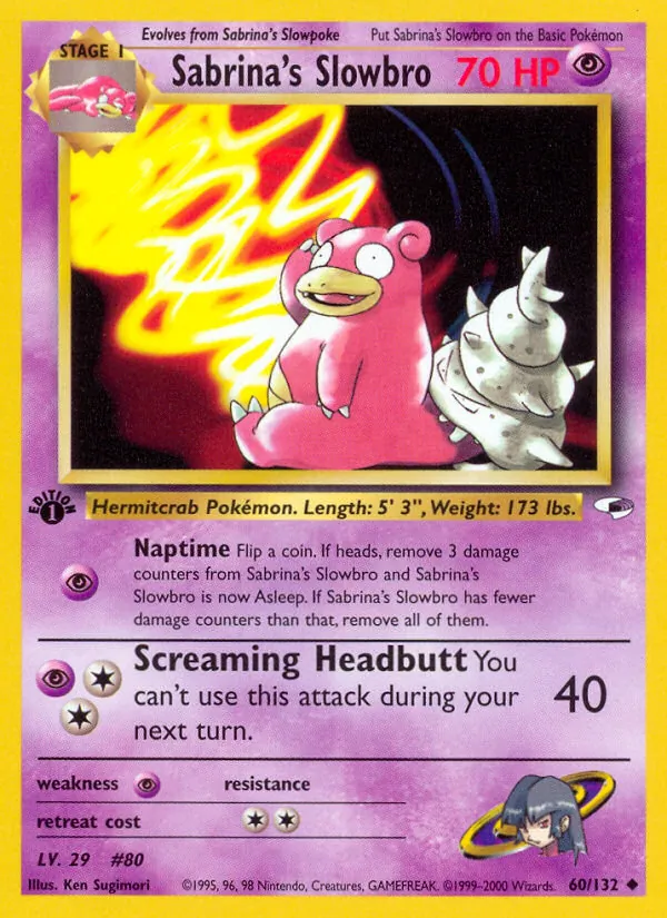 60-1ED Sabrina's Slowbro – Gym Heroes