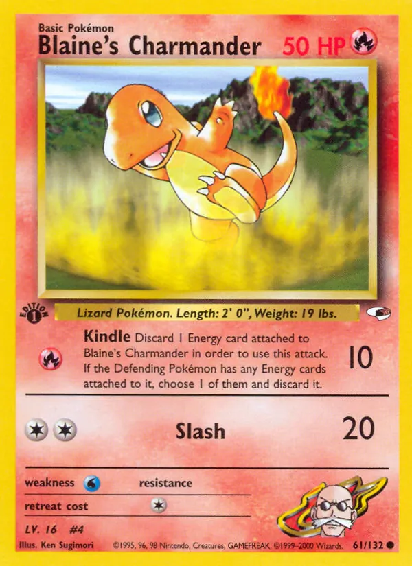 61-1ED Blaine's Charmander – Gym Heroes
