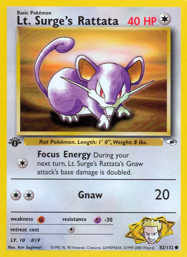 82-1ED Lt. Surge's Rattata – Gym Heroes