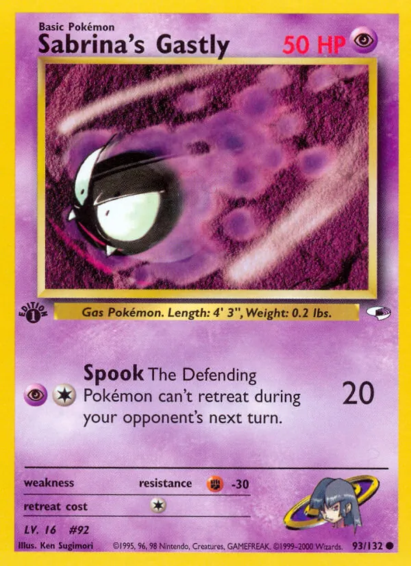 93-1ED Sabrina's Gastly – Gym Heroes