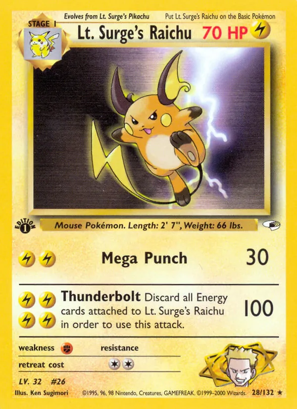 28 Lt. Surge's Raichu – Gym Heroes