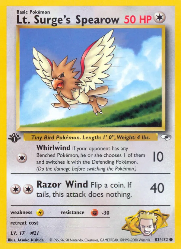 83 Lt. Surge's Spearow – Gym Heroes