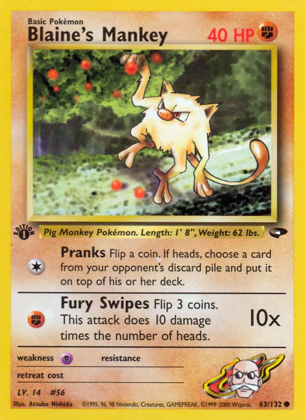 63-1ED Blaine's Mankey – Gym Challenge