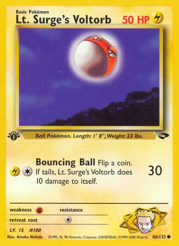 86-1ED Lt. Surge's Voltorb – Gym Challenge