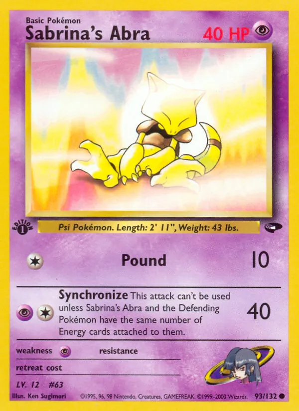 93-1ED Sabrina's Abra – Gym Challenge