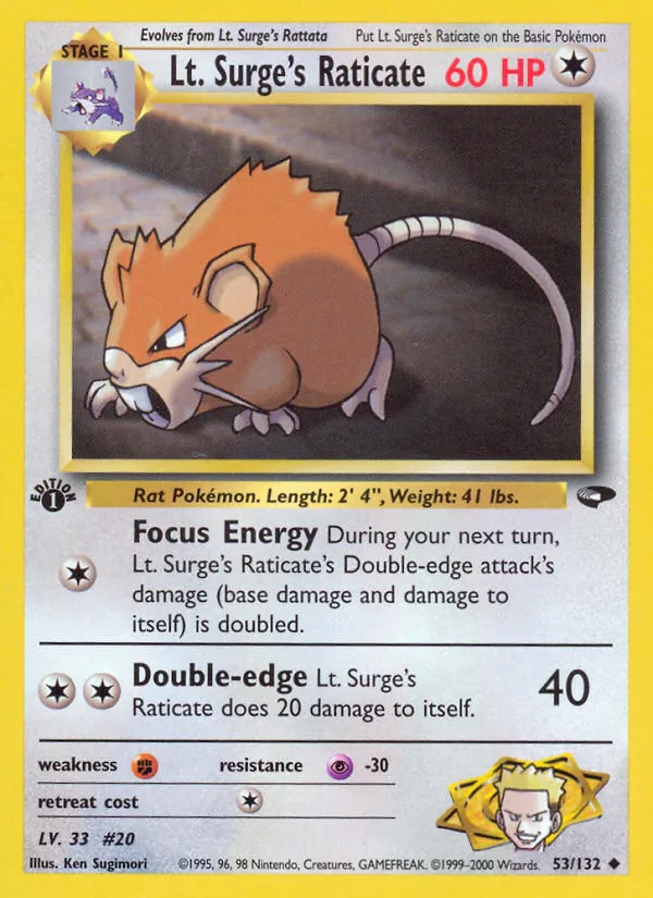 53 Lt. Surge's Raticate – Gym Challenge