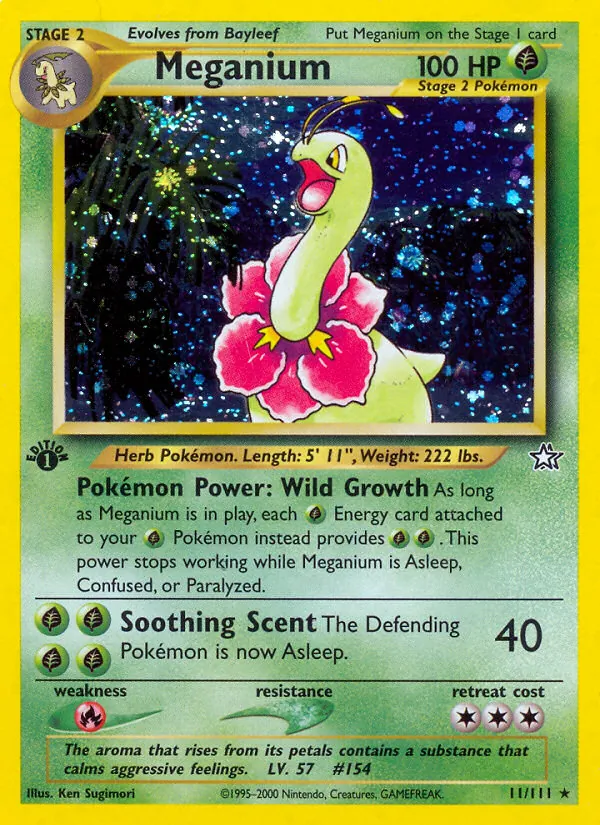 11-1ED Meganium – Neo Genesis
