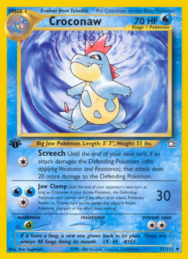 31-1ED Croconaw – Neo Genesis
