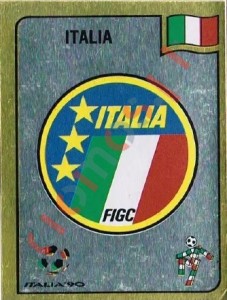 38 Federazione Italiana Giuoco Calcio emblem – FIFA World Cup Italia 1990 Panini