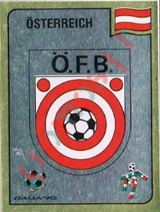 57 Osterreichiescher Fussball-Bund emblem – FIFA World Cup Italia 1990 Panini