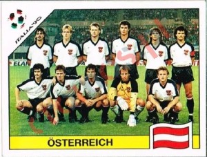 60 Team photo Osterreich – FIFA World Cup Italia 1990 Panini