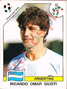 123 Ricardo Omar Giusti – FIFA World Cup Italia 1990 Panini