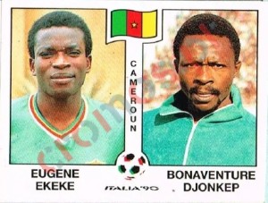 180 Eugene Ekeke / Bonaventure Djonkep – FIFA World Cup Italia 1990 Panini