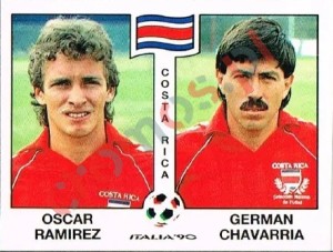 188 Oscar Ramirez / German Chavarria – FIFA World Cup Italia 1990 Panini