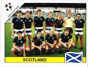 213 Team photo Scotland – FIFA World Cup Italia 1990 Panini
