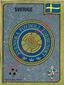 229 Svenska Fotbollforbundet emblem – FIFA World Cup Italia 1990 Panini